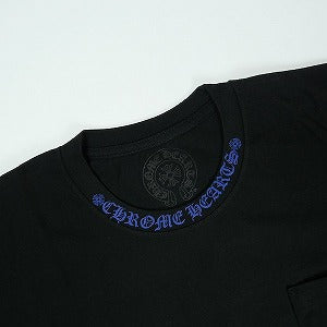 CHROME HEARTS クロム・ハーツ NECK LOGO SS T-SHIRT BLACK/BLUE Tシャツ 黒 Size 【XL】 【新古品・未使用品】 20825053