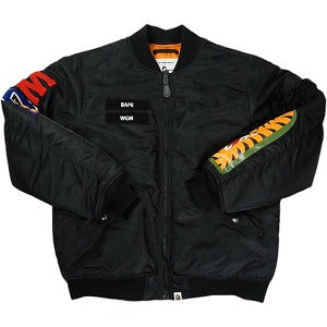 A BATHING APE ア ベイシング エイプ Shark Loose Fit MA-1 Black ジャケット 黒 Size 【M】 【中古品-良い】 20825083