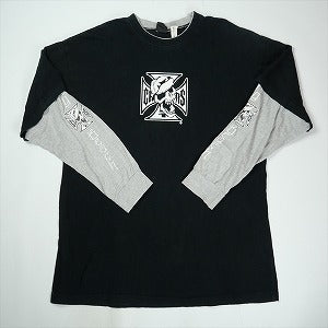 VINTAGE ヴィンテージ West Coast Choppers ウェストコーストチョッパーズ Iron Cross Skull Layered LS Tee ロンT 黒 Size 【XL相当】 【中古品-良い】 20825154