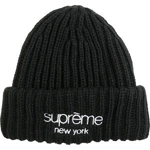SUPREME シュプリーム 23AW Classic Logo Chunky Ribbed Beanie Black ビーニー 黒 Size 【フリー】 【新古品・未使用品】 20825206