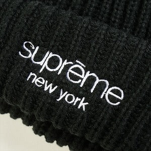 SUPREME シュプリーム 23AW Classic Logo Chunky Ribbed Beanie Black ビーニー 黒 Size 【フリー】 【新古品・未使用品】 20825206