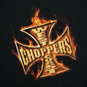 VINTAGE ヴィンテージ West Coast Choppers ウェストコーストチョッパーズ Red Flame Iron Cross Tee Tシャツ 黒 Size 【XL相当】 【中古品-良い】 20825327