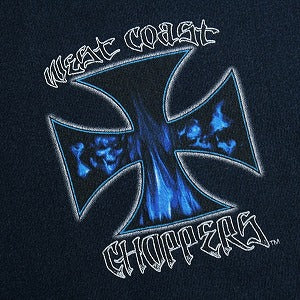 VINTAGE ヴィンテージ West Coast Choppers ウェストコーストチョッパーズ Blue Iron Cross Hoodie パーカー 紺 Size 【M相当】 【中古品-良い】 20825339