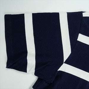 SUPREME シュプリーム 25SS Cursive Polo Navy Stripe 半袖ポロシャツ 紺 Size 【L】 【中古品-良い】 20825403