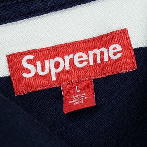 SUPREME シュプリーム 25SS Cursive Polo Navy Stripe 半袖ポロシャツ 紺 Size 【L】 【中古品-良い】 20825403