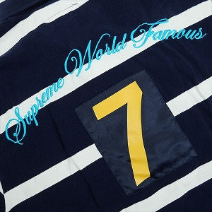 SUPREME シュプリーム 25SS Cursive Polo Navy Stripe 半袖ポロシャツ 紺 Size 【L】 【中古品-良い】 20825403