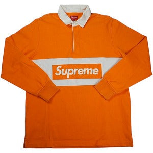SUPREME シュプリーム 15AW Team Rugby Box Logo Shirt Orange ラグビーシャツ オレンジ Size 【L】 【中古品-非常に良い】 20825785