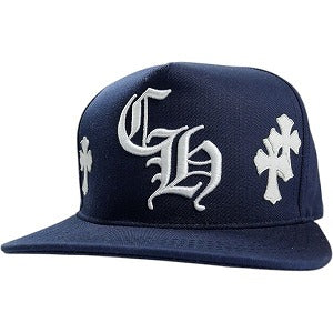 CHROME HEARTS クロム・ハーツ HAT 5 PNL CAP BSBL NAVY/WHITE クロスパッチ付きベースボールキャップ 紺 Size 【フリー】 【中古品-ほぼ新品】 20825817