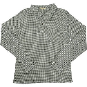 At Last ＆ Co アットラスト/BUTCHER PRODUCTS ブッチャープロダクツ SPORTS POLO L-S HOUNDSTOOTH ポロシャツ 黒 Size 【38】 【中古品-良い】 20825848