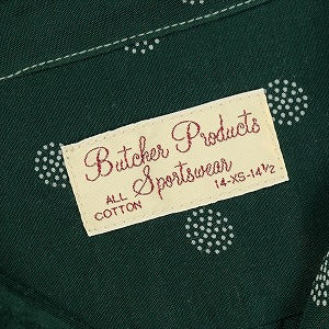 At Last ＆ Co アットラスト/BUTCHER PRODUCTS ブッチャープロダクツ RAYON SHIRT L-S レーヨン長袖シャツ 緑 Size 【XS】 【中古品-非常に良い】 20825849
