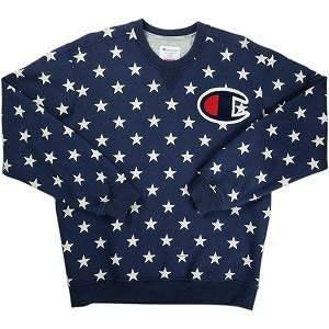 SUPREME シュプリーム ×Champion 12AW Stars Crewneck クルーネックスウェット 紺 Size 【L】 【中古品-非常に良い】 20826216