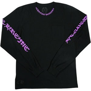 CHROME HEARTS クロム・ハーツ NECK LOGO POCKET L/S TEE BLACK/PINK ロンT 黒 Size 【M】 【新古品・未使用品】 20826244