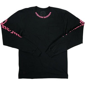 CHROME HEARTS クロム・ハーツ NECK LOGO POCKET L/S TEE BLACK/PINK ロンT 黒 Size 【M】 【新古品・未使用品】 20826244