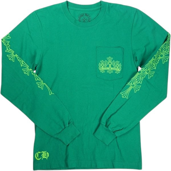 CHROME HEARTS クロム・ハーツ CEMETERY CROSS LS TEE GREEN ロンT 緑 Size 【S】 【中古品-ほぼ新品】 20826327
