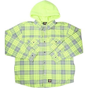 SUPREME シュプリーム ×Dickies 25FW Lined Zip Up Hooded Flannel Shirt Fluorescent Green 長袖シャツ 黄 Size 【XL】 【中古品-ほぼ新品】 20826570