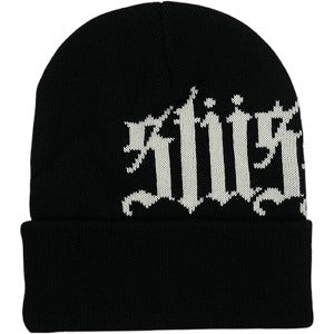 STUSSY ステューシー 25FW CUFF BEANIE OLD ENGLISH Black ビーニー 黒 Size 【フリー】 【新古品・未使用品】 20826685