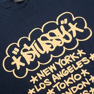 STUSSY ステューシー ×HAZE WORLD TOUR TEE NAVY Tシャツ 紺 Size 【M】 【中古品-ほぼ新品】 20826777