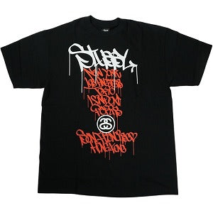 STUSSY ステューシー ×GREY PVC  WORLD TOUR TEE Black Tシャツ 黒 Size 【L】 【中古品-ほぼ新品】 20826778
