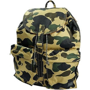 A BATHING APE ア ベイシング エイプ ×PORTER 1ST CAMO ナイロンバックパック 緑 Size 【フリー】 【中古品-ほぼ新品】 20826788