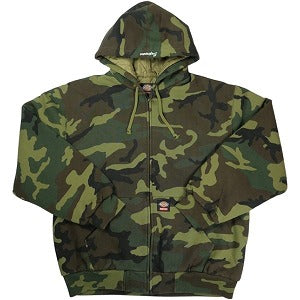 SUPREME シュプリーム ×Dickies 25FW Quilted Lined Zip Up Hooded Sweatshirt Woodland Camo ジップパーカー オリーブ Size 【M】 【中古品-ほぼ新品】 20826953