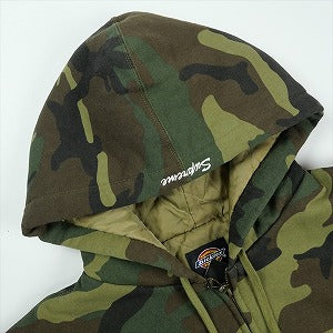 SUPREME シュプリーム ×Dickies 25FW Quilted Lined Zip Up Hooded Sweatshirt Woodland Camo ジップパーカー オリーブ Size 【M】 【中古品-ほぼ新品】 20826953