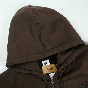 STUSSY ステューシー ×NIKE 25FW STONE WASHED FLEECE ZIP HOODIE Dark Cinder ジップパーカー 茶 Size 【XL】 【新古品・未使用品】 20827039