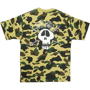 A BATHING APE ア ベイシング エイプ ×STUSSY 30th Anniversary Skull Camo Tee Yellow 30周年記念Tシャツ 黄 Size 【S】 【新古品・未使用品】 20827087