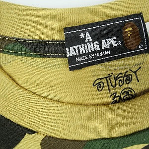 A BATHING APE ア ベイシング エイプ ×STUSSY 30th Anniversary Skull Camo Tee Yellow 30周年記念Tシャツ 黄 Size 【S】 【新古品・未使用品】 20827087