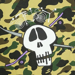 A BATHING APE ア ベイシング エイプ ×STUSSY 30th Anniversary Skull Camo Tee Yellow 30周年記念Tシャツ 黄 Size 【S】 【新古品・未使用品】 20827087