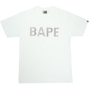 A BATHING APE ア ベイシング エイプ ラインストーンBAPEロゴTシャツ 白 Size 【M】 【中古品-良い】 20827090