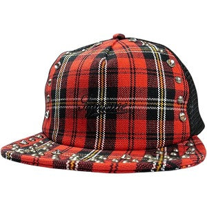 SUPREME シュプリーム ×b.b.Simon 25FW Studded Mesh Back 5-Panel Plaid キャップ 赤 Size 【フリー】 【新古品・未使用品】 20827152