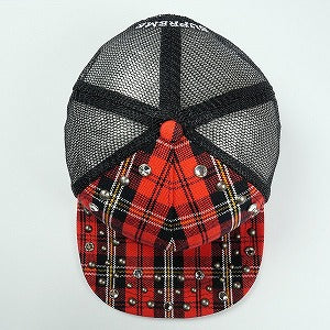SUPREME シュプリーム ×b.b.Simon 25FW Studded Mesh Back 5-Panel Plaid キャップ 赤 Size 【フリー】 【新古品・未使用品】 20827152