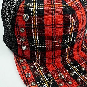 SUPREME シュプリーム ×b.b.Simon 25FW Studded Mesh Back 5-Panel Plaid キャップ 赤 Size 【フリー】 【新古品・未使用品】 20827152