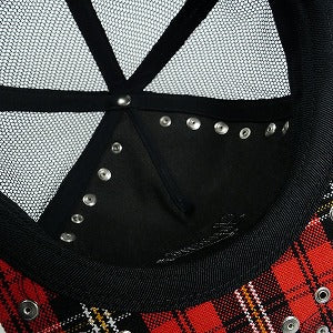 SUPREME シュプリーム ×b.b.Simon 25FW Studded Mesh Back 5-Panel Plaid キャップ 赤 Size 【フリー】 【新古品・未使用品】 20827152