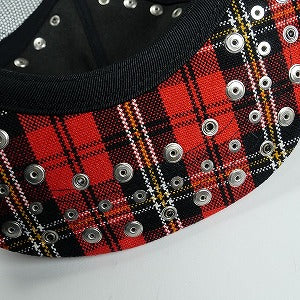 SUPREME シュプリーム ×b.b.Simon 25FW Studded Mesh Back 5-Panel Plaid キャップ 赤 Size 【フリー】 【新古品・未使用品】 20827152