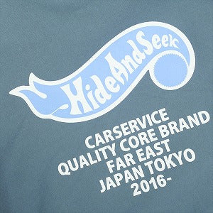 HIDEANDSEEK ハイド アンド シーク ×CARSERVICE HOODED SWEAT SHIRT パーカー 青 Size 【L】 【中古品-良い】 20827601