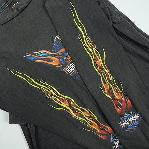 VINTAGE ヴィンテージ Harley-Davidson ハーレーダビッドソン Eagle Flames LS Tee ロンT 黒 Size 【XL】 【中古品-良い】 20827796