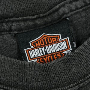 VINTAGE ヴィンテージ Harley-Davidson ハーレーダビッドソン Eagle Orange Flame LS Tee ロンT 黒 Size 【L】 【中古品-良い】 20827799