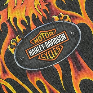VINTAGE ヴィンテージ Harley-Davidson ハーレーダビッドソン Eagle Orange Flame LS Tee ロンT 黒 Size 【L】 【中古品-良い】 20827799