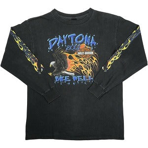 VINTAGE ヴィンテージ Harley-Davidson ハーレーダビッドソン Deytona bike week Eagle Logo LS Tee ロンT 黒 Size 【L相当】 【中古品-良い】 20827804