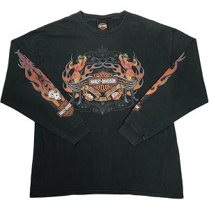 VINTAGE ヴィンテージ Harley-Davidson ハーレーダビッドソン Girls Logo Loyal to One LS Tee ロンT 黒 Size 【XL】 【中古品-良い】 20827808