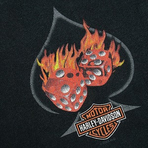 VINTAGE ヴィンテージ Harley-Davidson ハーレーダビッドソン Spade Dice Logo Las Vegas LS Tee ロンT 黒 Size 【L相当】 【中古品-良い】 20827809