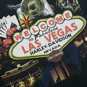 VINTAGE ヴィンテージ Harley-Davidson ハーレーダビッドソン Spade Dice Logo Las Vegas LS Tee ロンT 黒 Size 【L相当】 【中古品-良い】 20827809