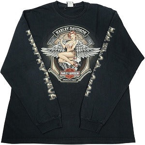 VINTAGE ヴィンテージ Harley-Davidson ハーレーダビッドソン Angel Logo LS Tee ロンT 黒 Size 【XL】 【中古品-良い】 20827810