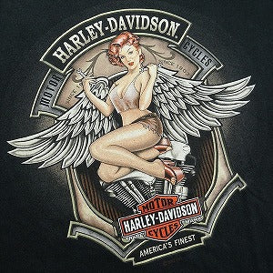 VINTAGE ヴィンテージ Harley-Davidson ハーレーダビッドソン Angel Logo LS Tee ロンT 黒 Size 【XL】 【中古品-良い】 20827810