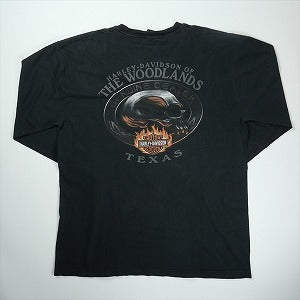 VINTAGE ヴィンテージ Harley-Davidson ハーレーダビッドソン Pierrot Logo Blue Flame LS Tee ロンT 黒 Size 【XL相当】 【中古品-良い】 20827811