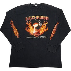 VINTAGE ヴィンテージ Harley-Davidson ハーレーダビッドソン Orange Flame LS Tee ロンT 黒 Size 【XL】 【中古品-良い】 20827812