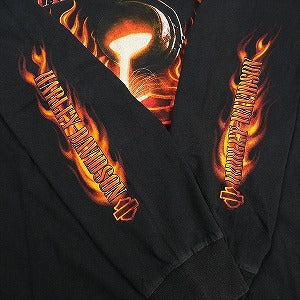 VINTAGE ヴィンテージ Harley-Davidson ハーレーダビッドソン Orange Flame LS Tee ロンT 黒 Size 【XL】 【中古品-良い】 20827812