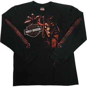 VINTAGE ヴィンテージ Harley-Davidson ハーレーダビッドソン Pierrot Blood Logo  LS Tee ロンT 黒 Size 【L】 【中古品-良い】 20827814
