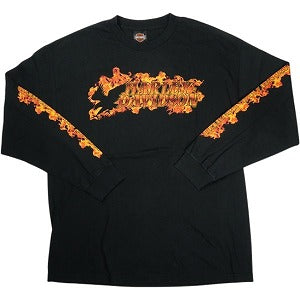 VINTAGE ヴィンテージ Harley-Davidson ハーレーダビッドソン Orange Flame LS Tee ロンT 黒 Size 【XL】 【中古品-良い】 20827815
